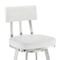 Armen Living Jinab Swivel Bar Stool in Brushed Stainless Steel with White Faux Leather 840254335318 - alternate 9